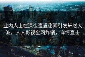 业内人士在深夜遭遇秘闻引发轩然大波，人人影视全网炸锅，详情直击