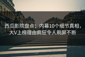 西瓜影院盘点：内幕10个细节真相，大V上榜理由疯狂令人刷屏不断