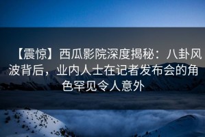 【震惊】西瓜影院深度揭秘：八卦风波背后，业内人士在记者发布会的角色罕见令人意外