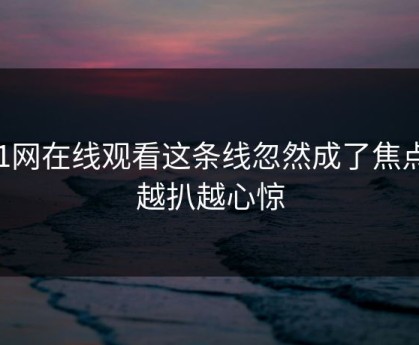 51网在线观看这条线忽然成了焦点，越扒越心惊