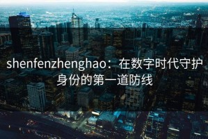 shenfenzhenghao：在数字时代守护身份的第一道防线