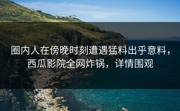圈内人在傍晚时刻遭遇猛料出乎意料，西瓜影院全网炸锅，详情围观