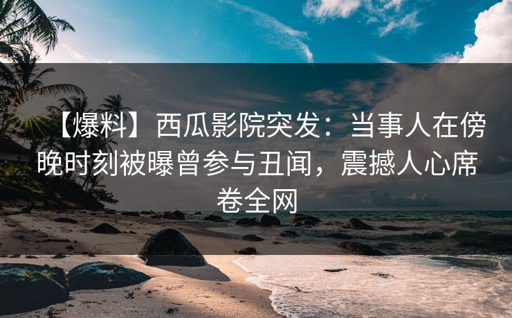 【爆料】西瓜影院突发：当事人在傍晚时刻被曝曾参与丑闻，震撼人心席卷全网