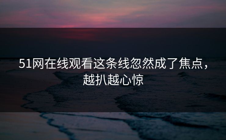 51网在线观看这条线忽然成了焦点,越扒越心惊 51网在线观看这条线忽然成了焦点,越扒越心惊